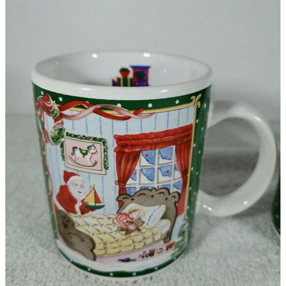 Christmas Santa Train Coffee Mugs Breckenridge Holidays Set of Two Collectible - Picture 2 of 12